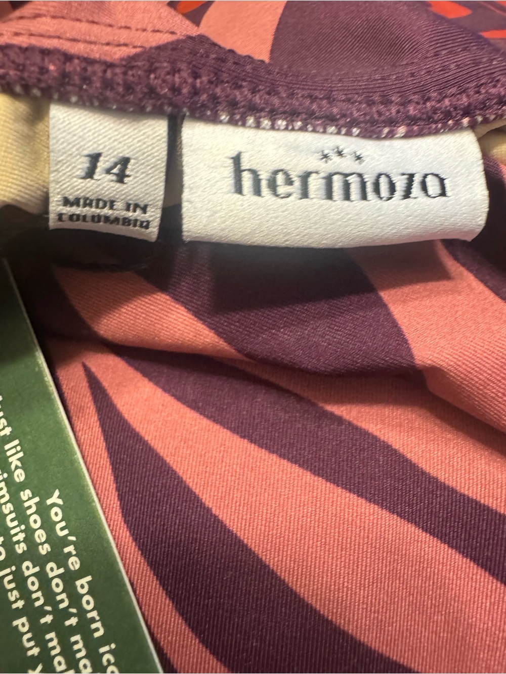 Hermoza two piece swimsuit Polynesian leaf print brand new with tags only tried